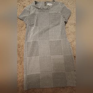 Calvin Klein patchwork houndtooth dress